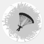Parachuting Scribble Style Sticker