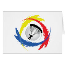 Parachuting Tricolor Emblem Greeting Card