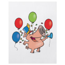 parade celebration party pig cartoon flyer design