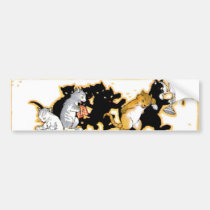 Parade of Cats with Wine Cup bumper stickers
