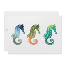 Parade of Tropical Seahorses Personalized Invitation