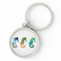 Parade of Tropical Seahorses Keychain