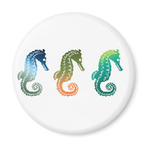 Parade of Tropical Seahorses Refrigerator Magnets