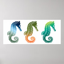 Parade of Tropical Seahorses Print