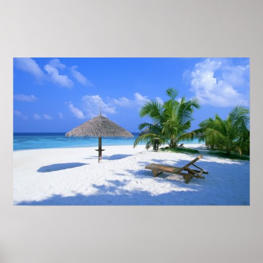 Paradise beach poster Zazzle
