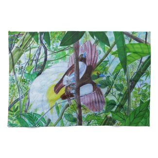 Paradise Birds in Watercolor Hand Towel