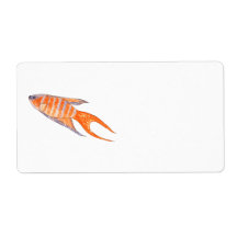 Paradise Fish, Watercolor. Shipping Label
