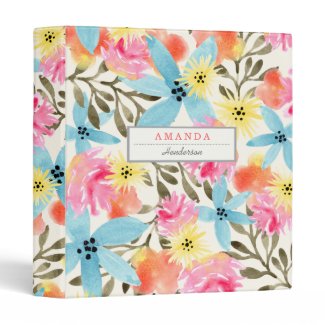 Paradise Floral Print 3 Ring Binder