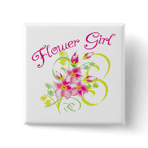 Paradise Flowergirl  Favors Button