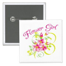 Paradise Flowergirl  Favors Button