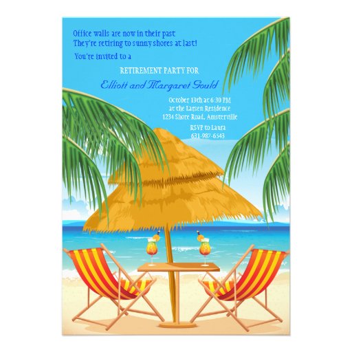 Paradise Found Retirement Party Invitation (front side)