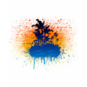 Paradise Graffiti Island - Paint Splatter Beach t-shirts
