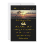 Paradise Island Sunset Wedding Rings Invitations