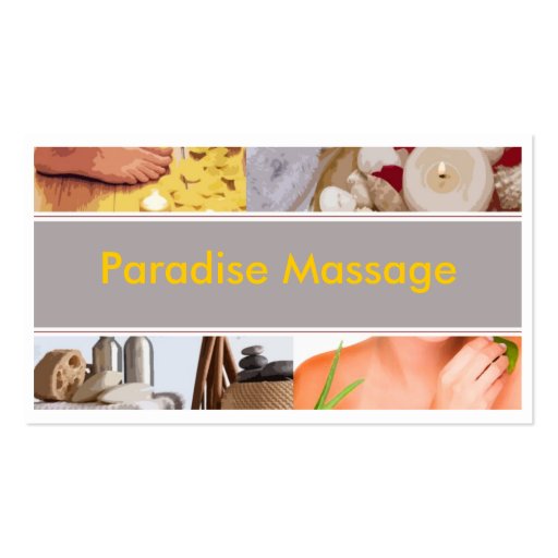 Paradise Massage Business Card Templates (front side)