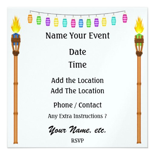 Paradise PARTY / Luau - SRF Custom Invitation