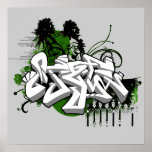 Paradise style graffiti posters