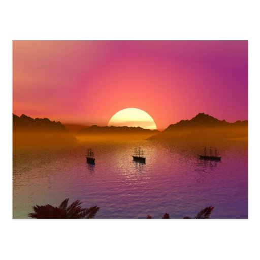 Paradise Sunset at the Bay Postcard