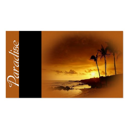 Paradise - Sunset Tropics Travel Business Cards (front side)