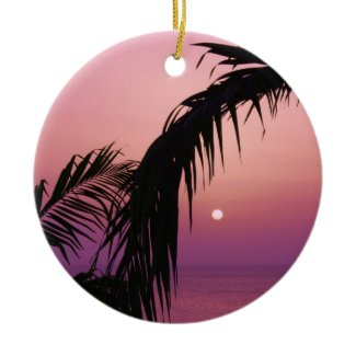 Paradise Sunset with Palms Ornament