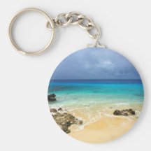Paradise tropical island beach key chains