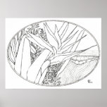 Paradise Waves Coloring Book Page posters