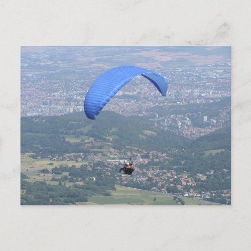 Paraglider over Clermont postcard