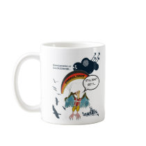 Paragliding Vulture Cartoon - Cloud Base mugs by localpigeon Paragliding Vulture Cartoon - Cloud Base mugs