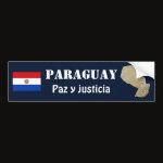 Paraguay Flag Map Text Bumper Sticker