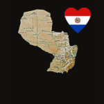 Paraguay Flag Heart Map Fitted AA T-Shirt