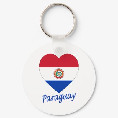 Paraguay Flag Heart Keychains by Vexillophile