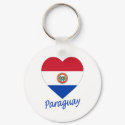 Paraguay Flag Heart keychains by Vexillophile Paraguay Flag Heart keychains