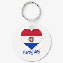 Paraguay Flag Heart keychains by Vexillophile Paraguay Flag Heart keychains