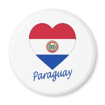 Paraguay Flag Heart magnets by Vexillophile Paraguay Flag Heart magnets