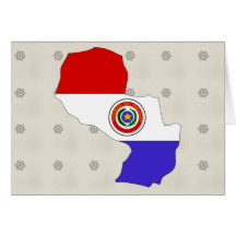Paraguay Flag Map full size Greeting Card