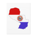 Paraguay flag map postcards