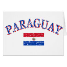 Paraguay football design greeting cards