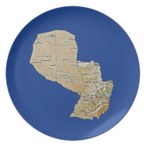 Paraguay Map Plate