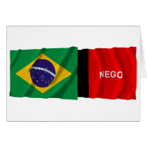 Paraíba & Brazil Waving Flags cards