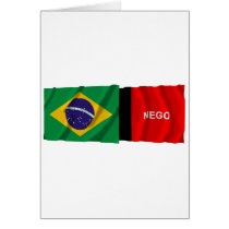Paraíba & Brazil Waving Flags Greeting Cards