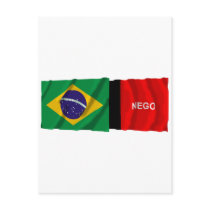 Paraíba & Brazil Waving Flags Post Card