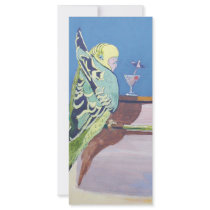parakeet budgerigar cartoon custom rack card