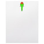Parakeet Cartoon. Bird on a perch. Letterhead Design