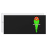 Parakeet Cartoon. Bird on a perch. Customized Rack Card