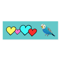 Parakeet Drawing with Hearts business cards