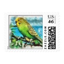 Parakeet on the Island Postage Stamps