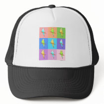 Parakeet Rainbow Rectangles Mesh Hats