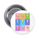 Parakeet Rainbow Rectangles Pin