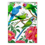 Parakeets and Peonies Card