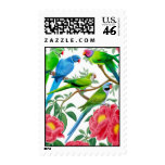 Parakeets and Peonies Postage postage