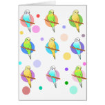 Parakeets & Polka Dots Pattern cards